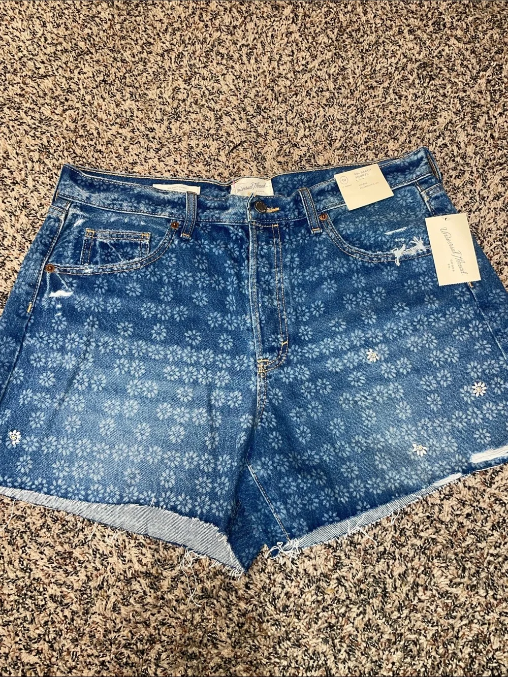 Universal Thread Floral Print Denim Shorts - Blue 90’s Baggy Var Sizes | NWT